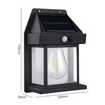 Lámpara solar exterior de pared con sensor de movimiento