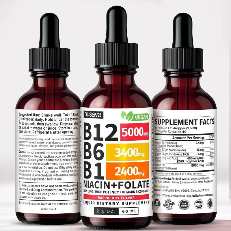 Nusava Gotas Liquidas de Vitamina B12 con B6 y B1