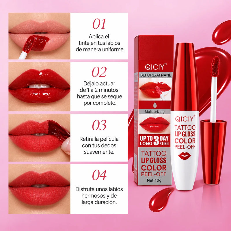 Tinte de Labios Rojo Peel Off
