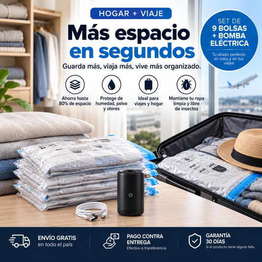 Bomba de Vacío Portátil para Hogar y Viajes + 9 BOLSAS DE REGALO