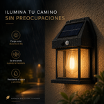 Lámpara solar exterior de pared con sensor de movimiento
